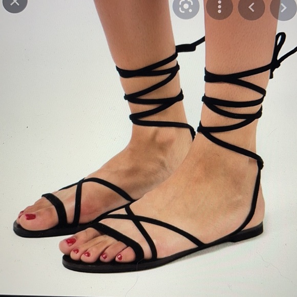 RAYE the Label suede ankle wrap sandals size 37.5 - Picture 3 of 3